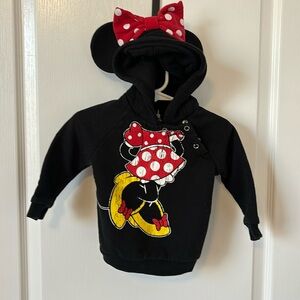 Minnie Mouse Sweatshirt with Bow Hood - Disney Parks 12 mo